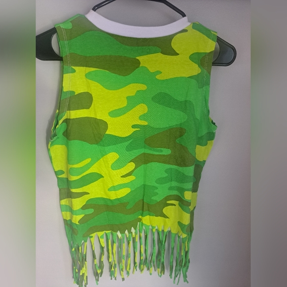 On Fire Melanin  Camouflage Graphic Fringe Shirt Size Meduim - Picture 7 of 7